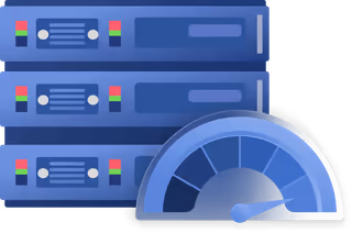 Baremetal stacked server with a high performance indicator.
